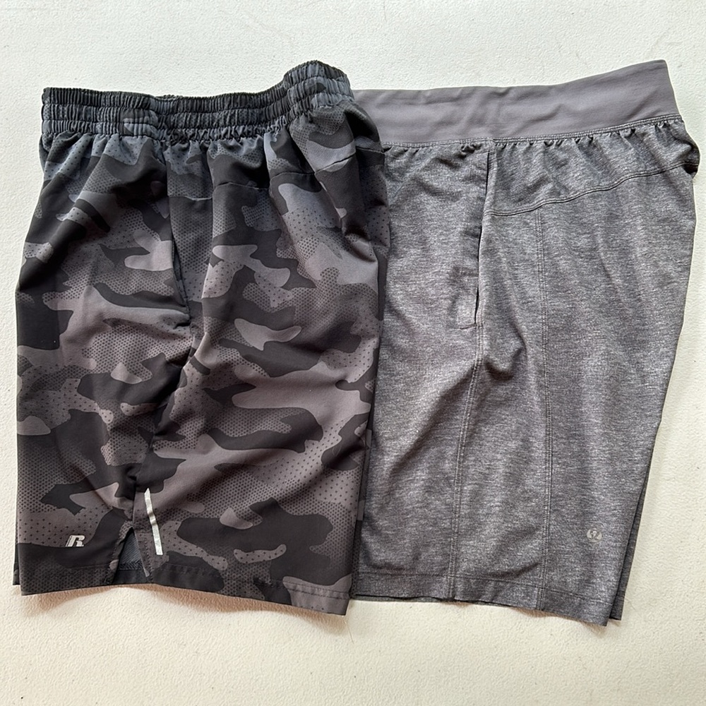 Lululemon Men's Gray Athletic Shorts Bundle (Lululemon/Russell) (M)